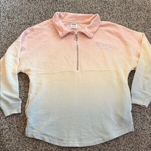 PINK Victoria's Secret Pink and Cream Half-Zip Sweatshirt
